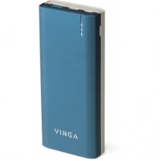 Портативний зарядний пристрій Vinga 10000 mAh soft touch blue (BTPB3810QCROBL)
